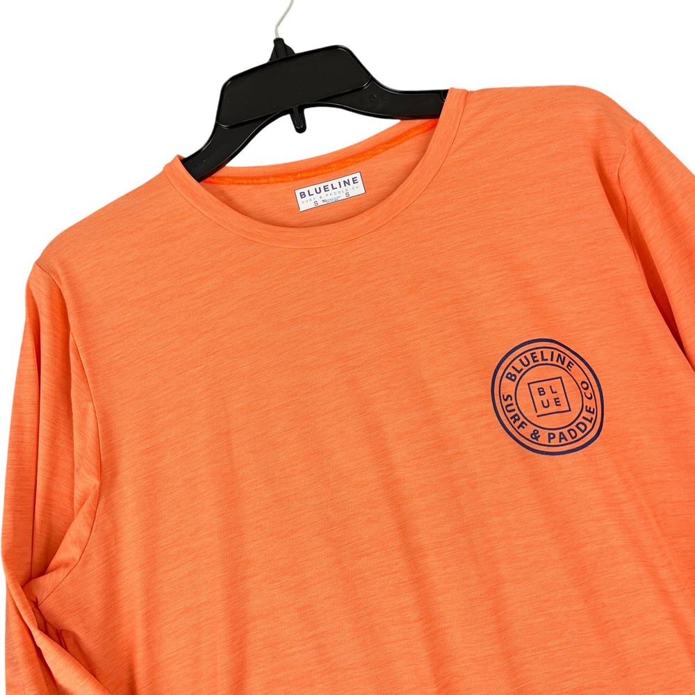 Blueline Surf Paddle Shirt Long Sleeve Performance Sun‎ Protection Orange S Mens